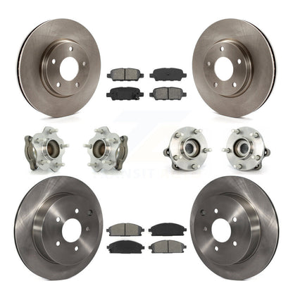 Kit de rotor et de plaquettes de frein avec roulement de moyeu avant et arrière (10 pièces) pour Nissan Ques 2004 – 2009