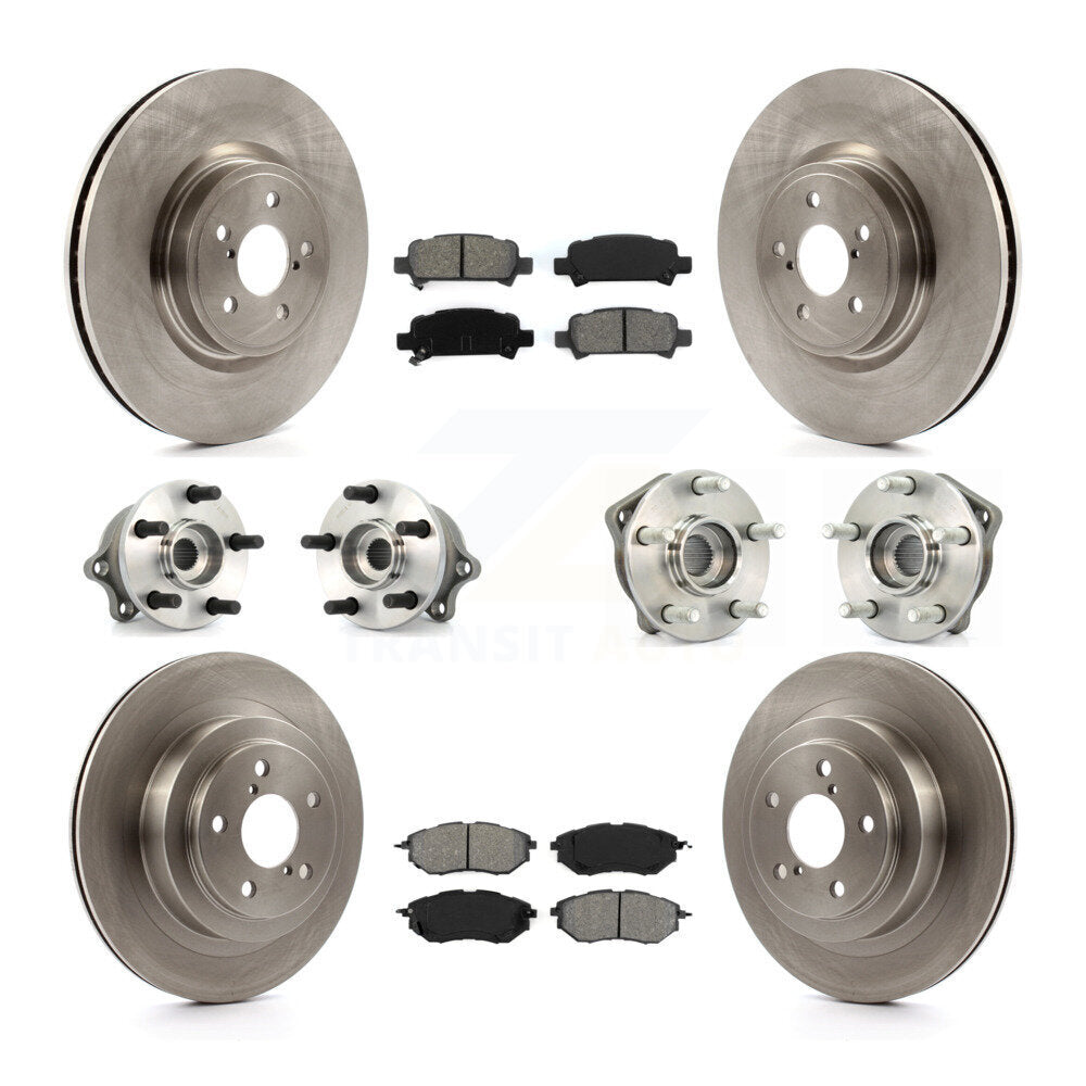 Kit de rotors et plaquettes de frein à disque, roulements de moyeu avant et arrière (10 pièces) pour Subaru Legacy