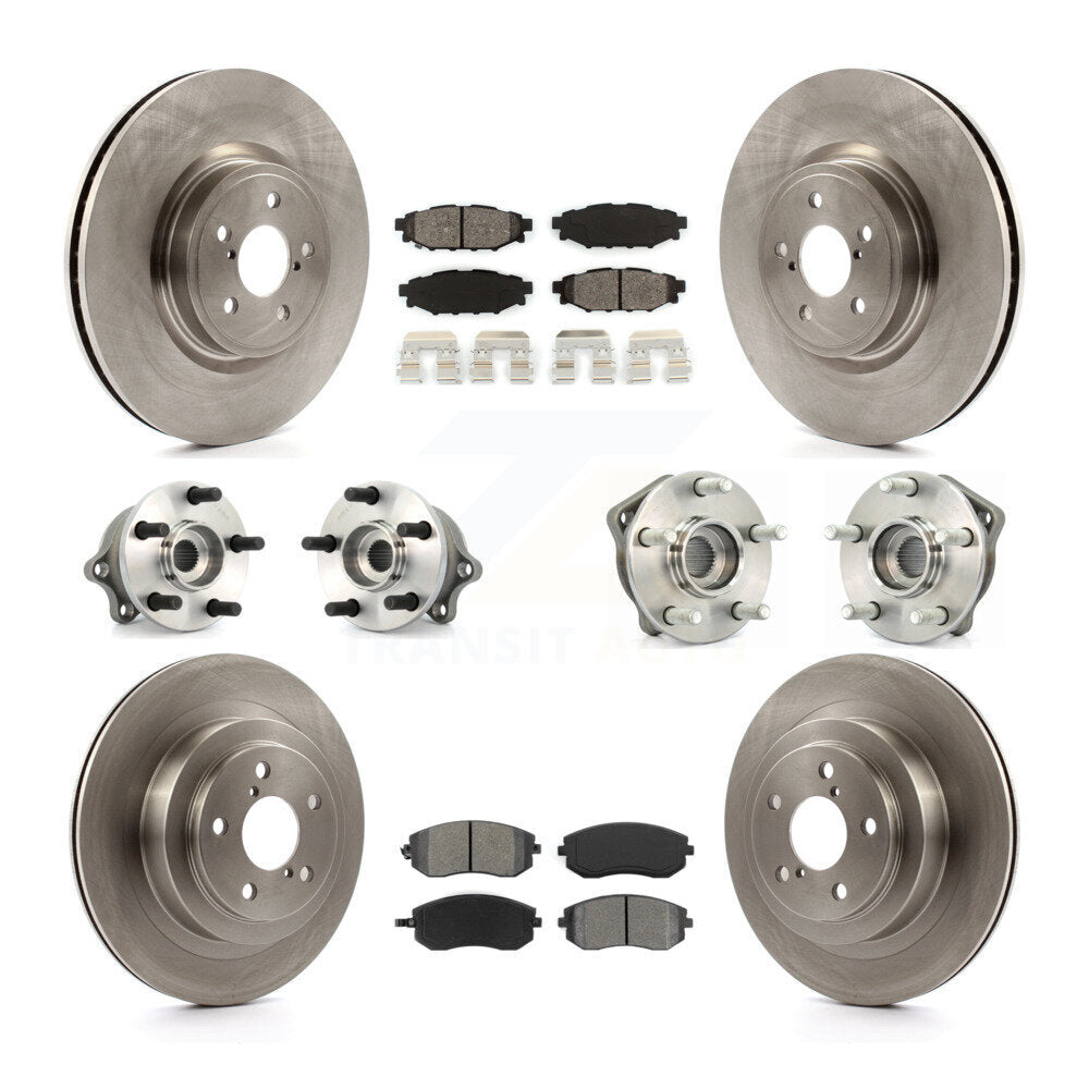 Kit de rotors et plaquettes de frein à disque, roulements de moyeu avant et arrière (10 pièces) pour Subaru Legacy