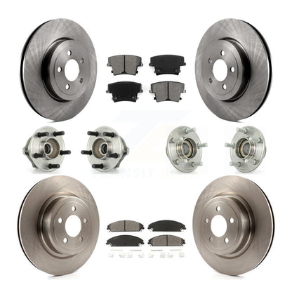 Kit de rotors et plaquettes de frein à disque, roulements de moyeu avant et arrière (10 pièces) pour Dodge Charger