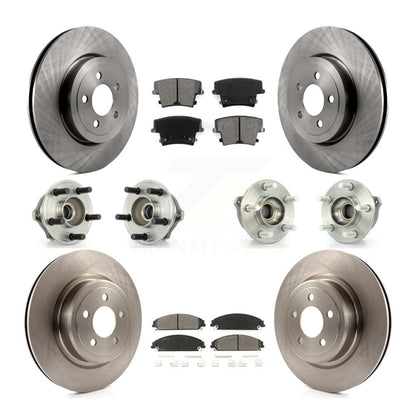 Kit de rotors et plaquettes de frein à disque, roulements de moyeu avant et arrière (10 pièces) pour Dodge Charger