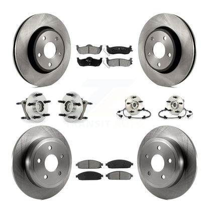Kit de rotor et de plaquettes de frein à disque, roulement de moyeu avant et arrière (10 pièces) pour Jeep Grand Cheroke