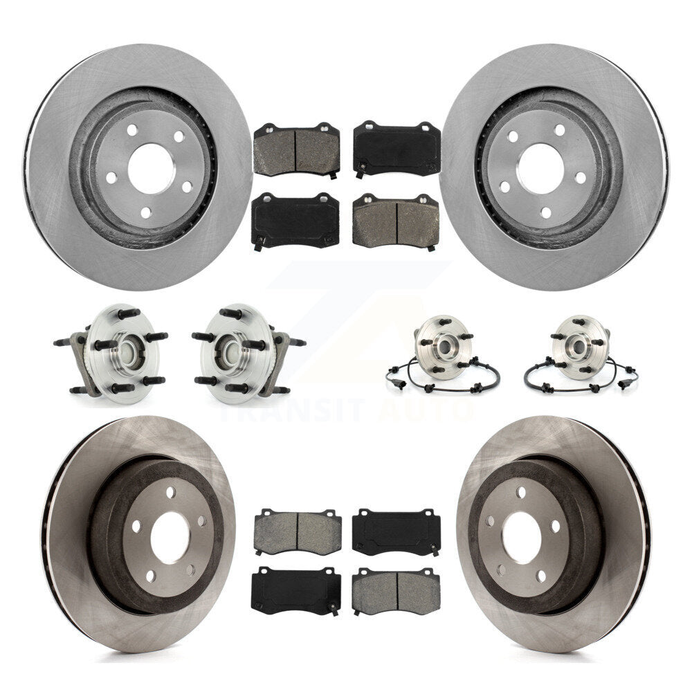 Kit de Rotor et de plaquettes de frein, roulement de moyeu avant et arrière (10 pièces) pour Jeep Grand Cherokee SRT