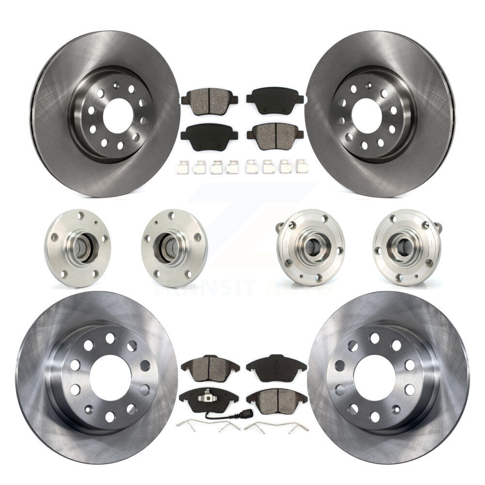 Kit de plaquettes de Rotor de frein à disque, roulement de moyeu avant et arrière (10 pièces) pour Volkswagen Jetta 2.0