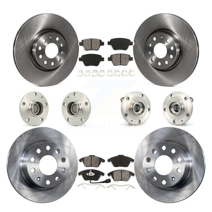 Kit de plaquettes de Rotor de frein à disque, roulement de moyeu avant et arrière (10 pièces) pour Volkswagen Jetta 2.0