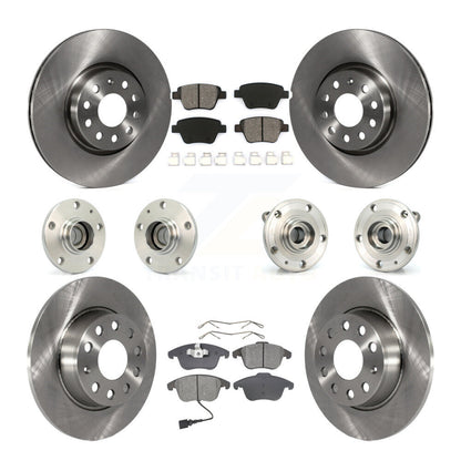 Kit de rotors et plaquettes de frein avec roulement de moyeu avant et arrière (10 pièces) pour Volkswagen Passa 12-14