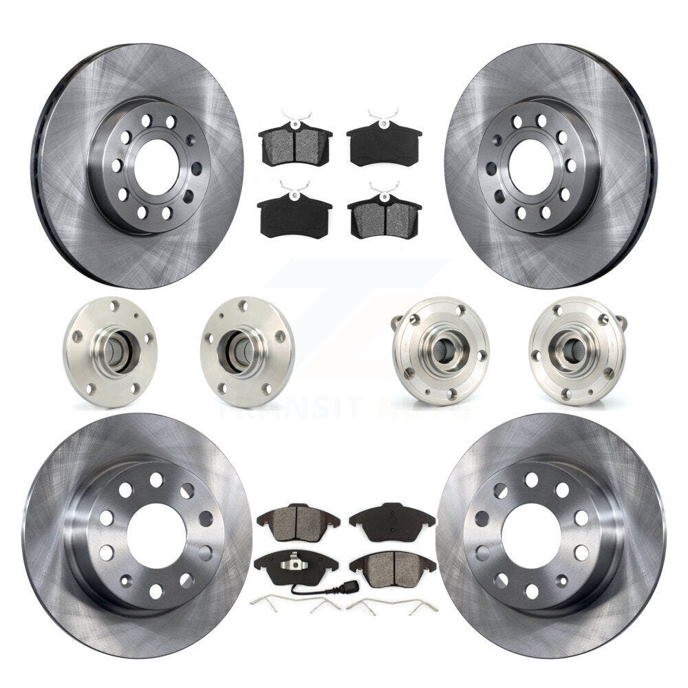 Kit de Rotor et plaquettes de frein, roulement de moyeu avant et arrière (10 pièces) pour Volkswagen Jetta Beetl
