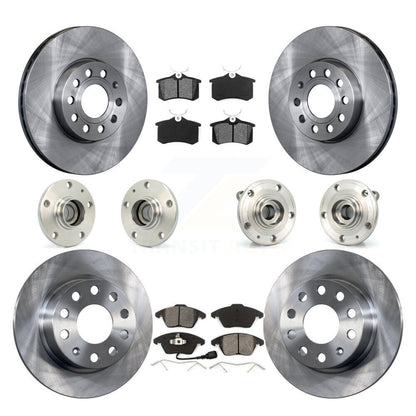 Kit de Rotor et plaquettes de frein, roulement de moyeu avant et arrière (10 pièces) pour Volkswagen Jetta Beetl