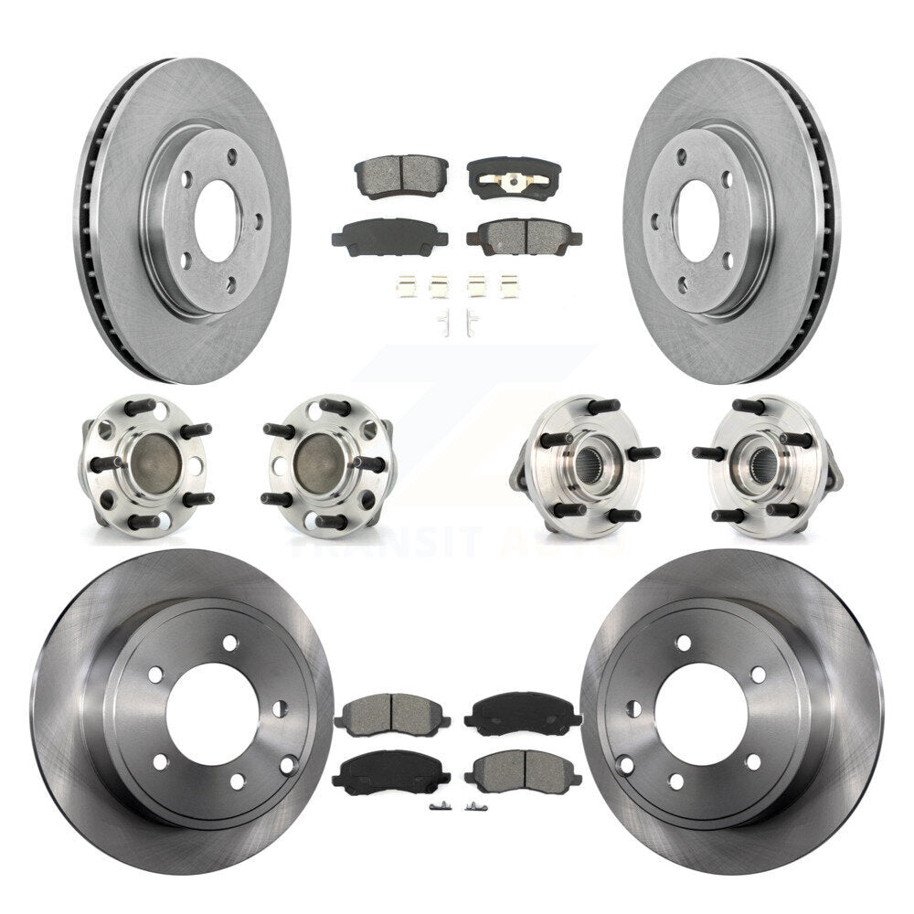 Kit de rotors et plaquettes de frein à disque, roulements de moyeu avant et arrière (10 pièces) pour Dodge Caliber