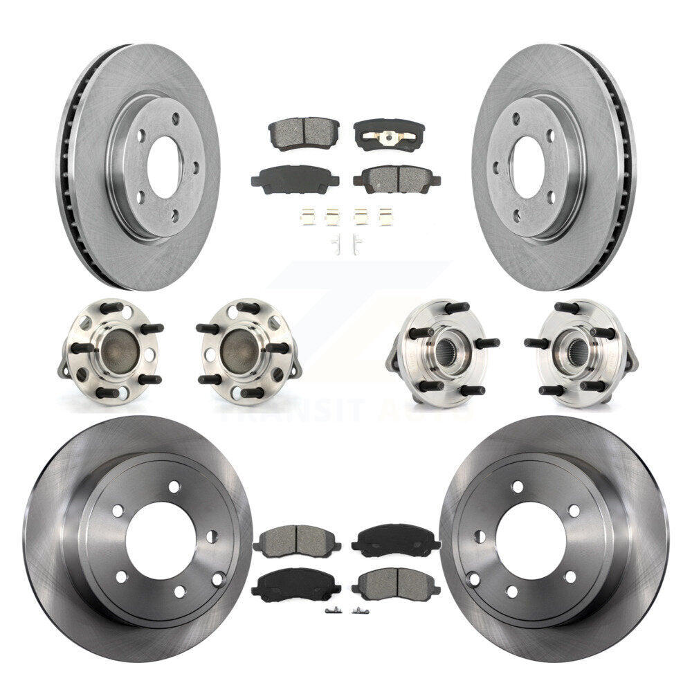 Kit de rotors et plaquettes de frein à disque, roulements de moyeu avant et arrière (10 pièces) pour Dodge Caliber