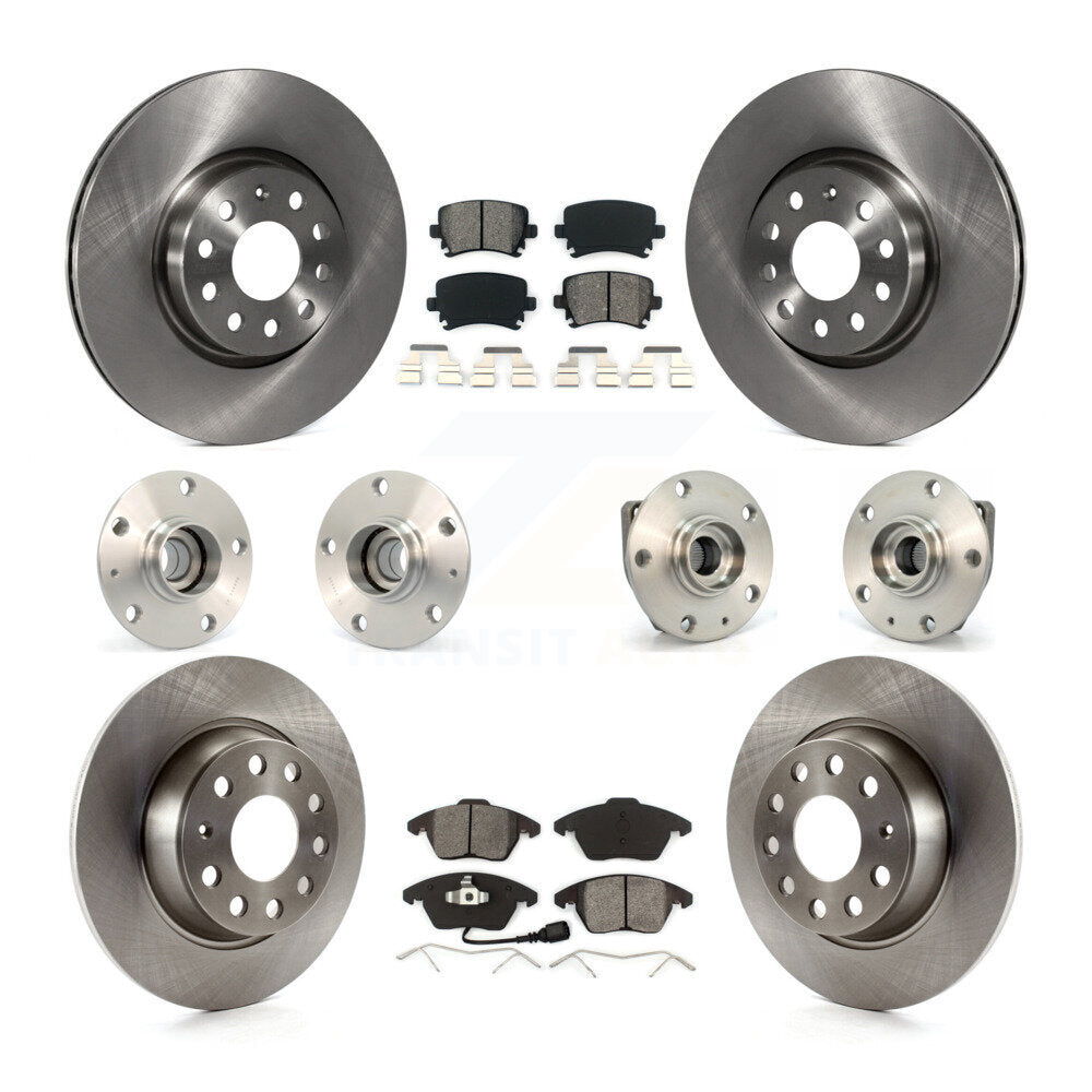 Kit de rotors et plaquettes de frein à disque, roulements de moyeu avant et arrière (10 pièces) pour Volkswagen GT