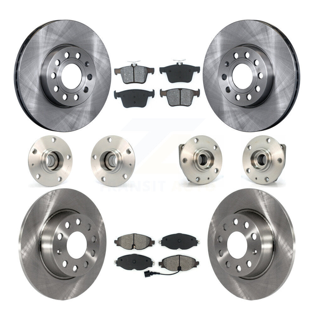 Kit de rotors et plaquettes de frein avec roulement de moyeu avant et arrière (10 pièces) pour Volkswagen e-Gol 15-19