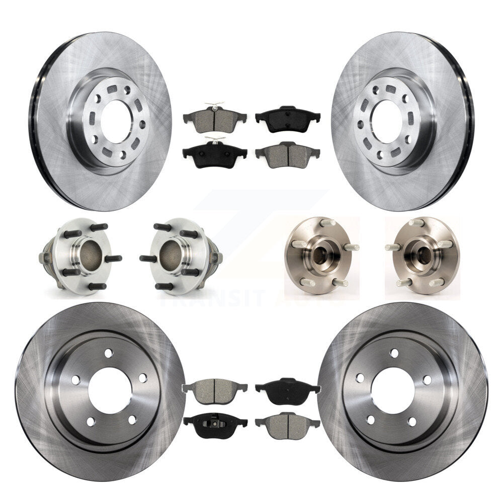 Ensemble de roulements de moyeu avant et arrière, Rotor de frein à disque et Kit de plaquettes (10 pièces) pour Mazda