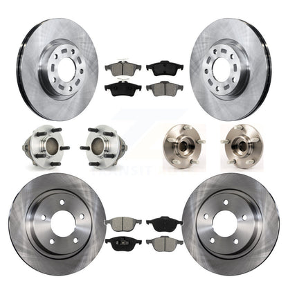 Ensemble de roulements de moyeu avant et arrière, Rotor de frein à disque et Kit de plaquettes (10 pièces) pour Mazda