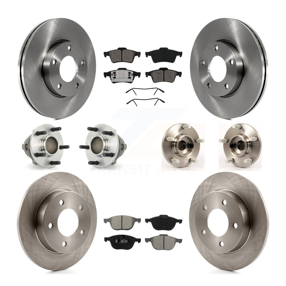 Ensemble de roulements de moyeu avant et arrière, Rotor de frein à disque et Kit de plaquettes (10 pièces) pour Mazda