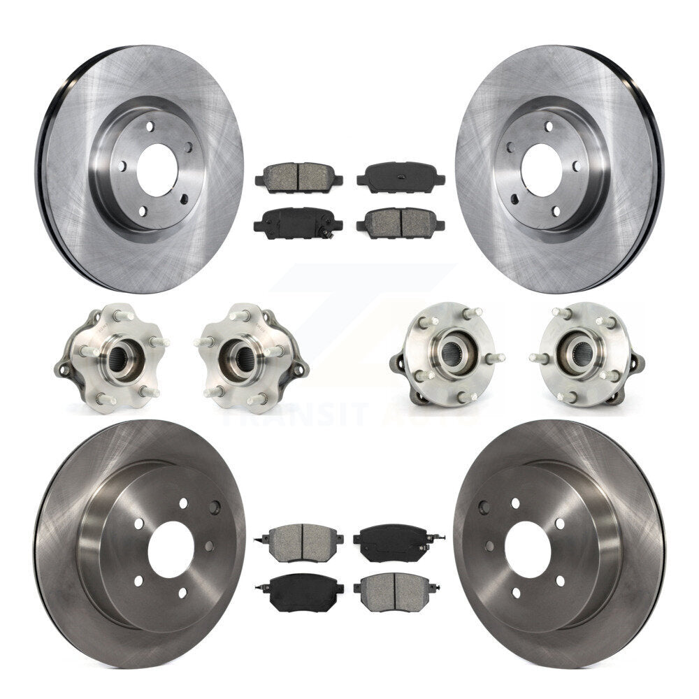 Kit de rotors et plaquettes de frein avec roulement de moyeu avant et arrière (10 pièces) pour Nissan Murano AW 03-04