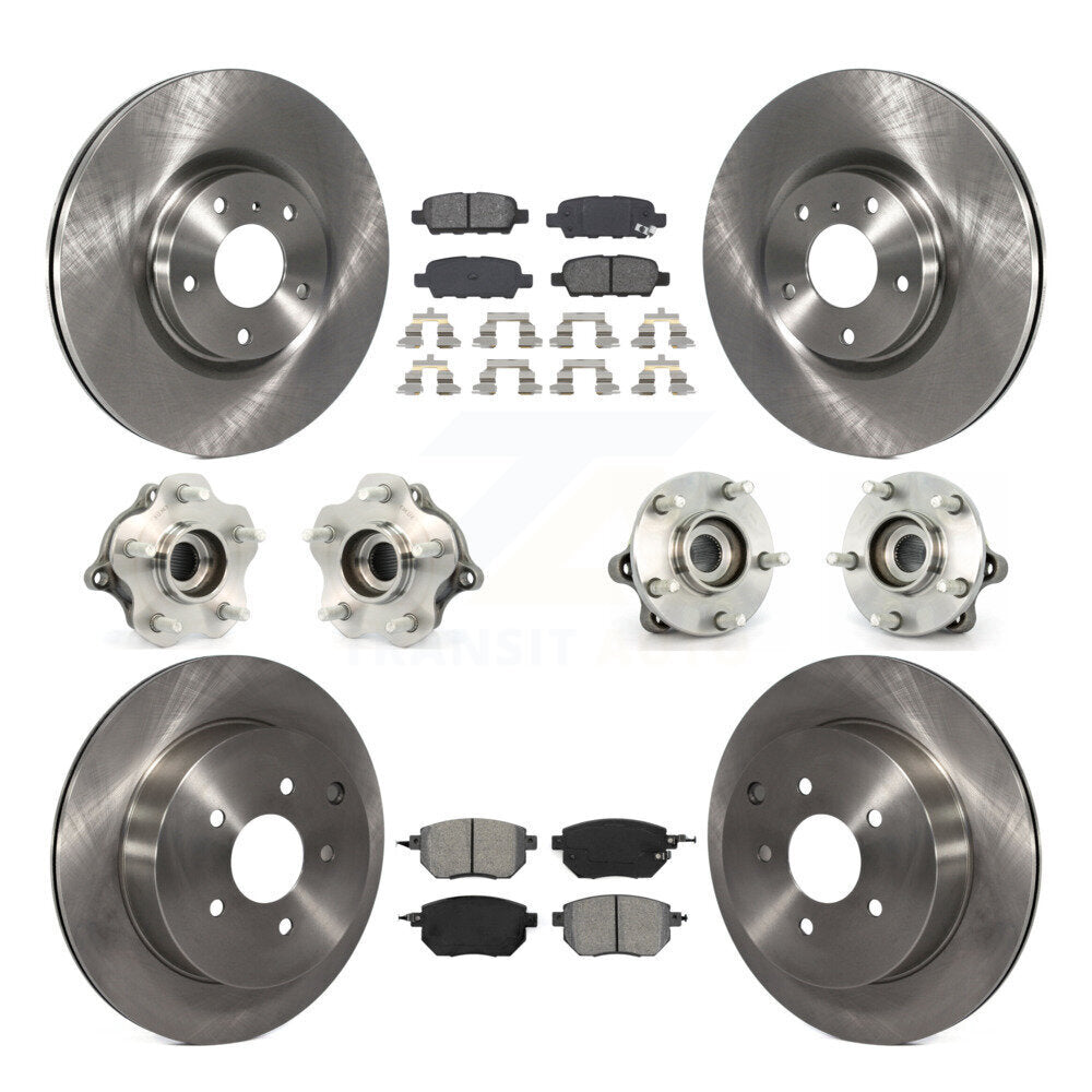 Kit de rotors et plaquettes de frein avec roulement de moyeu avant et arrière (10 pièces) pour Nissan Murano AW 05-07