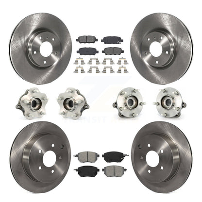 Kit de rotors et plaquettes de frein avec roulement de moyeu avant et arrière (10 pièces) pour Nissan Murano AW 05-07