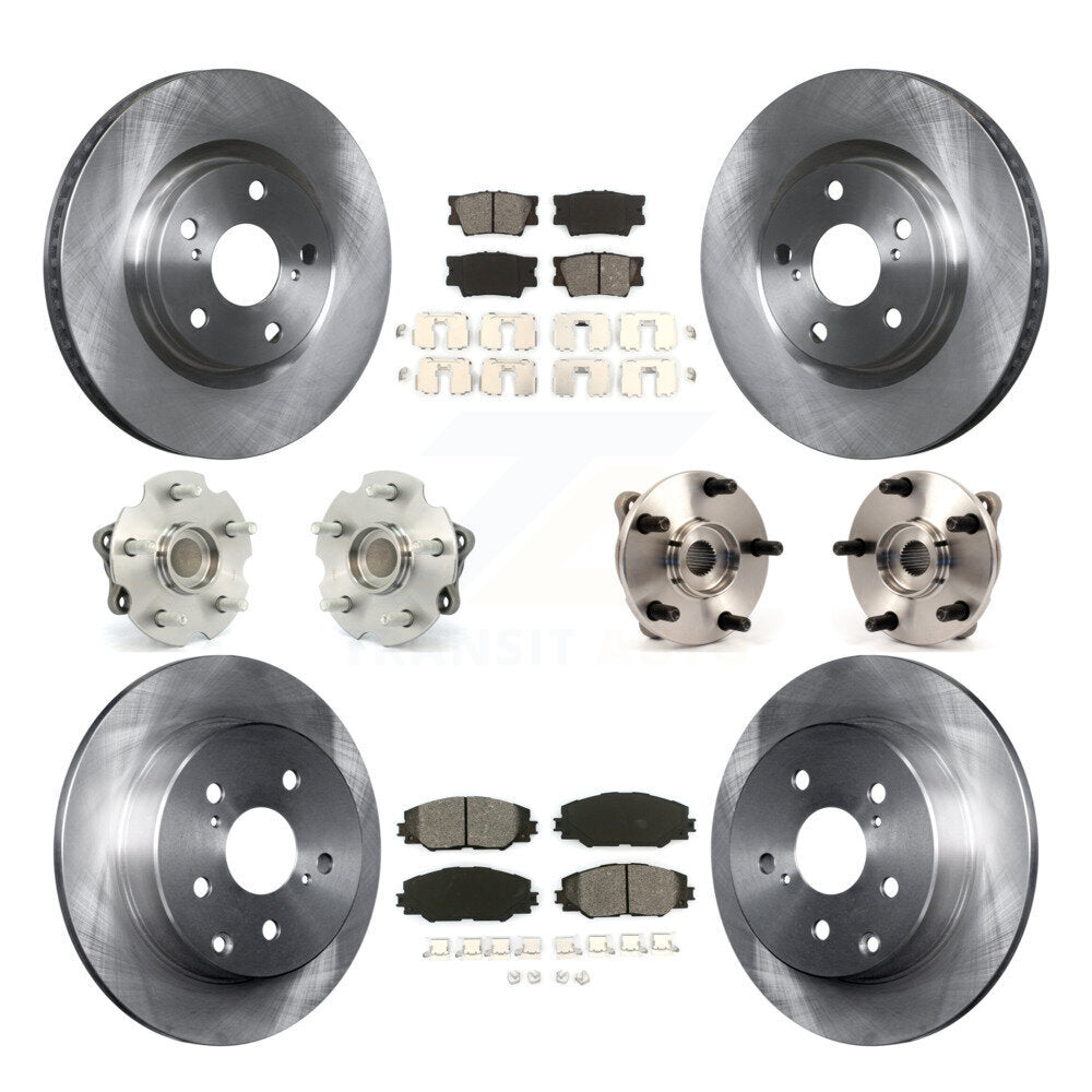 Kit de rotors et plaquettes de frein à disque, roulements de moyeu avant et arrière (10 pièces) pour Toyota RAV4