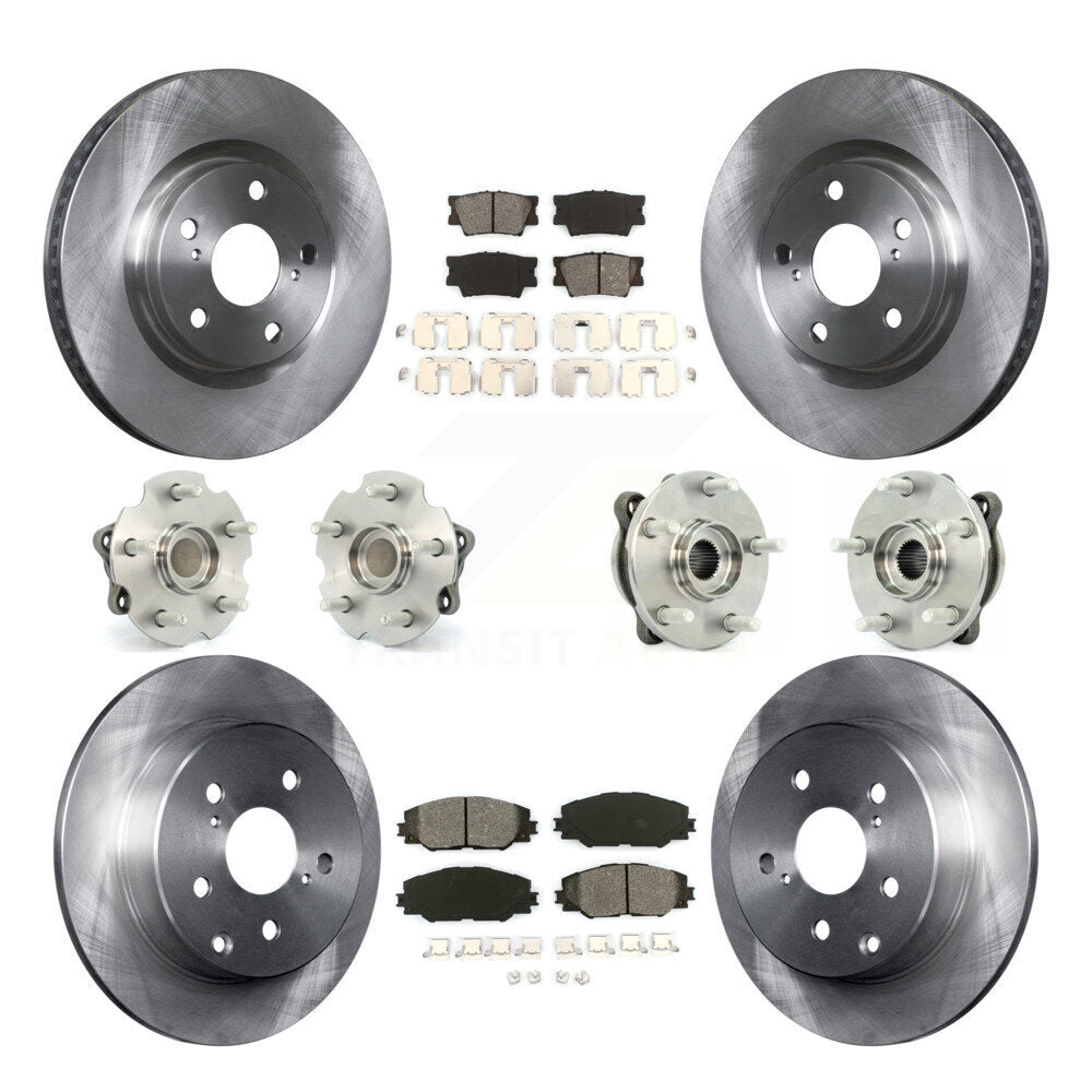 Kit de rotors et plaquettes de frein à disque, roulements de moyeu avant et arrière (10 pièces) pour Toyota RAV4