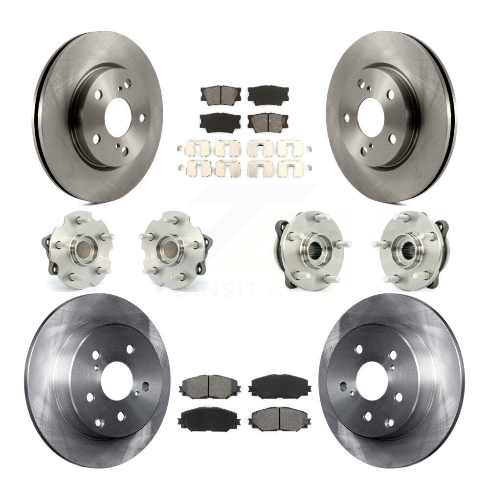 Kit de rotors et plaquettes de frein, roulement de moyeu avant et arrière (10 pièces), pour Toyota RAV4 LE avec FW