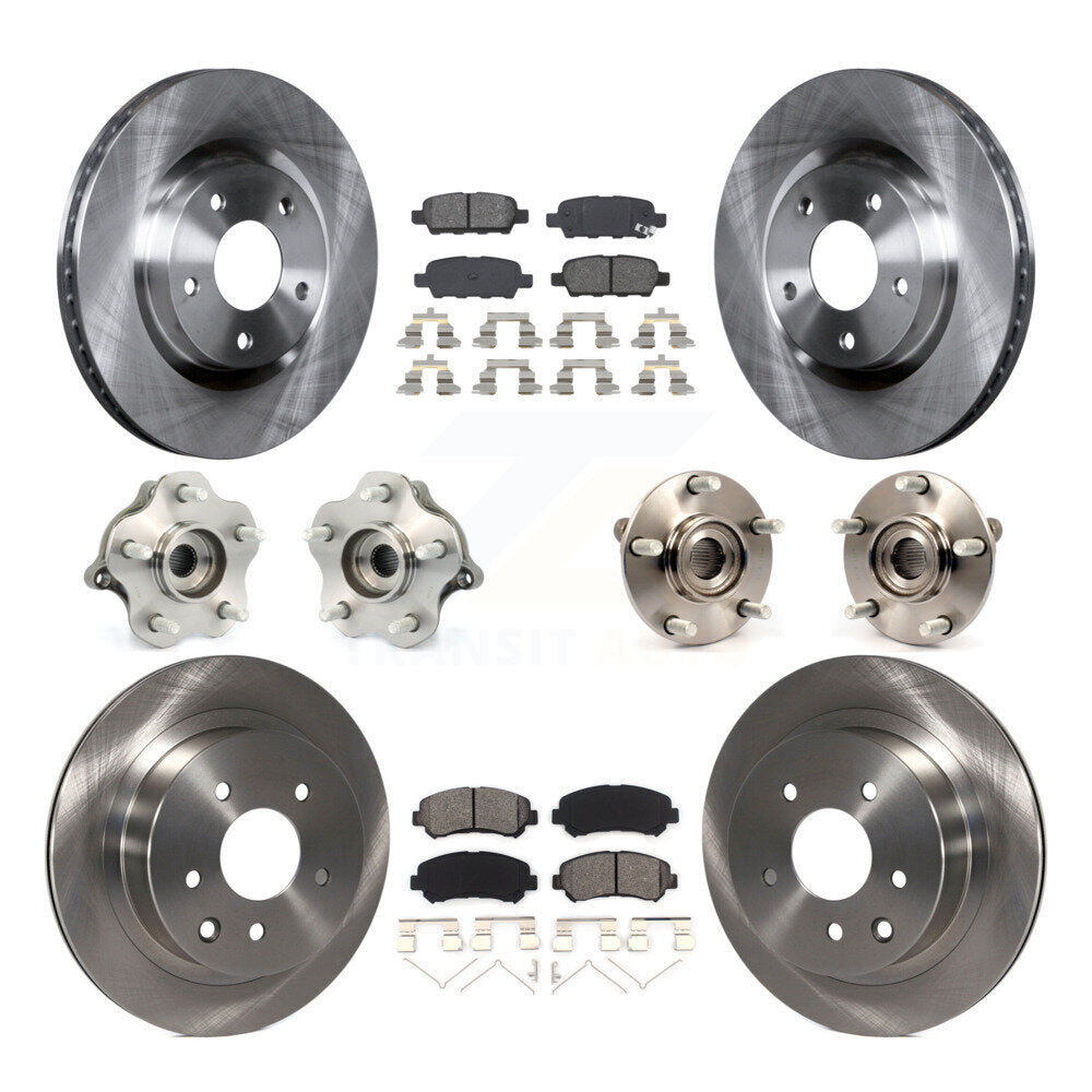 Kit de Rotor et plaquettes de frein à disque, roulement de moyeu avant et arrière (10 pièces) pour Nissan Rogue AW