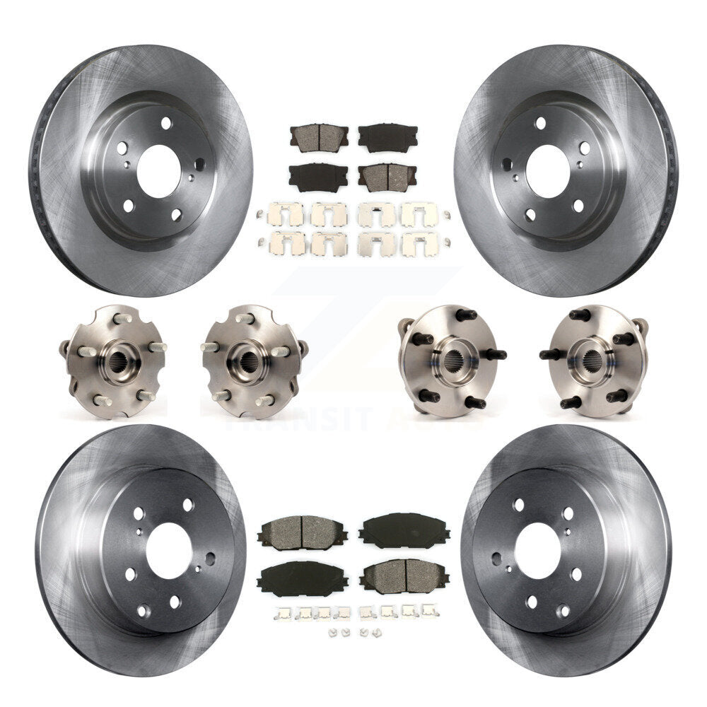Kit de rotors et plaquettes de frein à disque, roulements de moyeu avant et arrière (10 pièces) pour Toyota RAV4