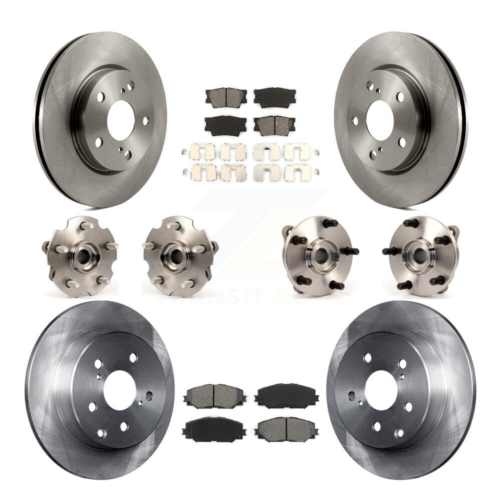 Kit de rotors et plaquettes de frein à disque, roulements de moyeu avant et arrière (10 pièces) pour Toyota RAV4