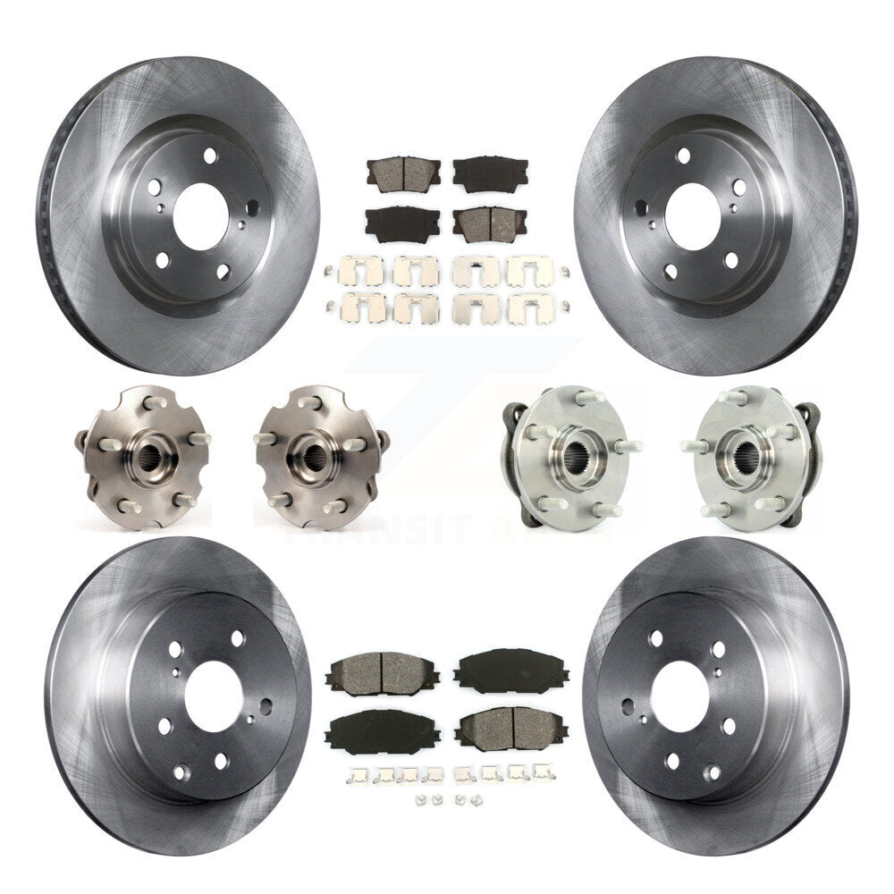 Kit de rotors et plaquettes de frein à disque, roulements de moyeu avant et arrière (10 pièces) pour Toyota RAV4