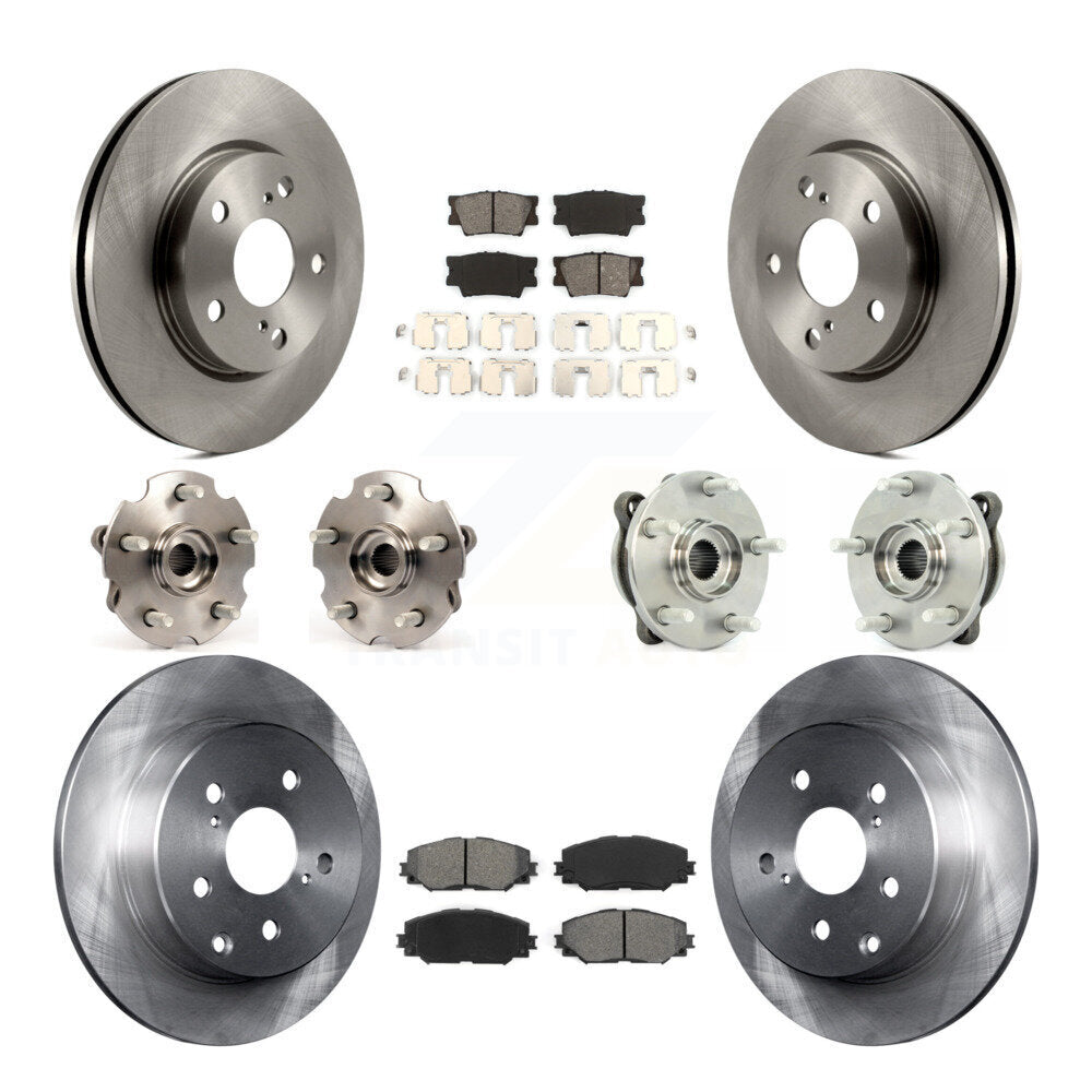 Kit de rotors et plaquettes de frein, roulement de moyeu avant et arrière (10 pièces), pour Toyota RAV4 LE avec AW