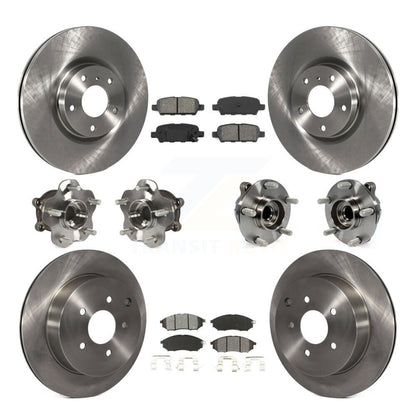 Kit de rotor et plaquettes de frein avec roulement de moyeu avant et arrière (10 pièces) pour INFINITI QX70 RW 15-17