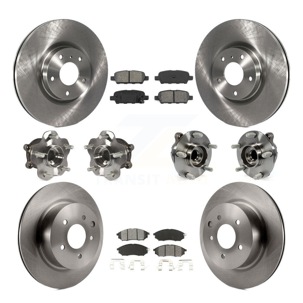 Kit de rotors et plaquettes de frein, roulement de moyeu avant et arrière (10 pièces) pour INFINITI EX35 QX50 EX3