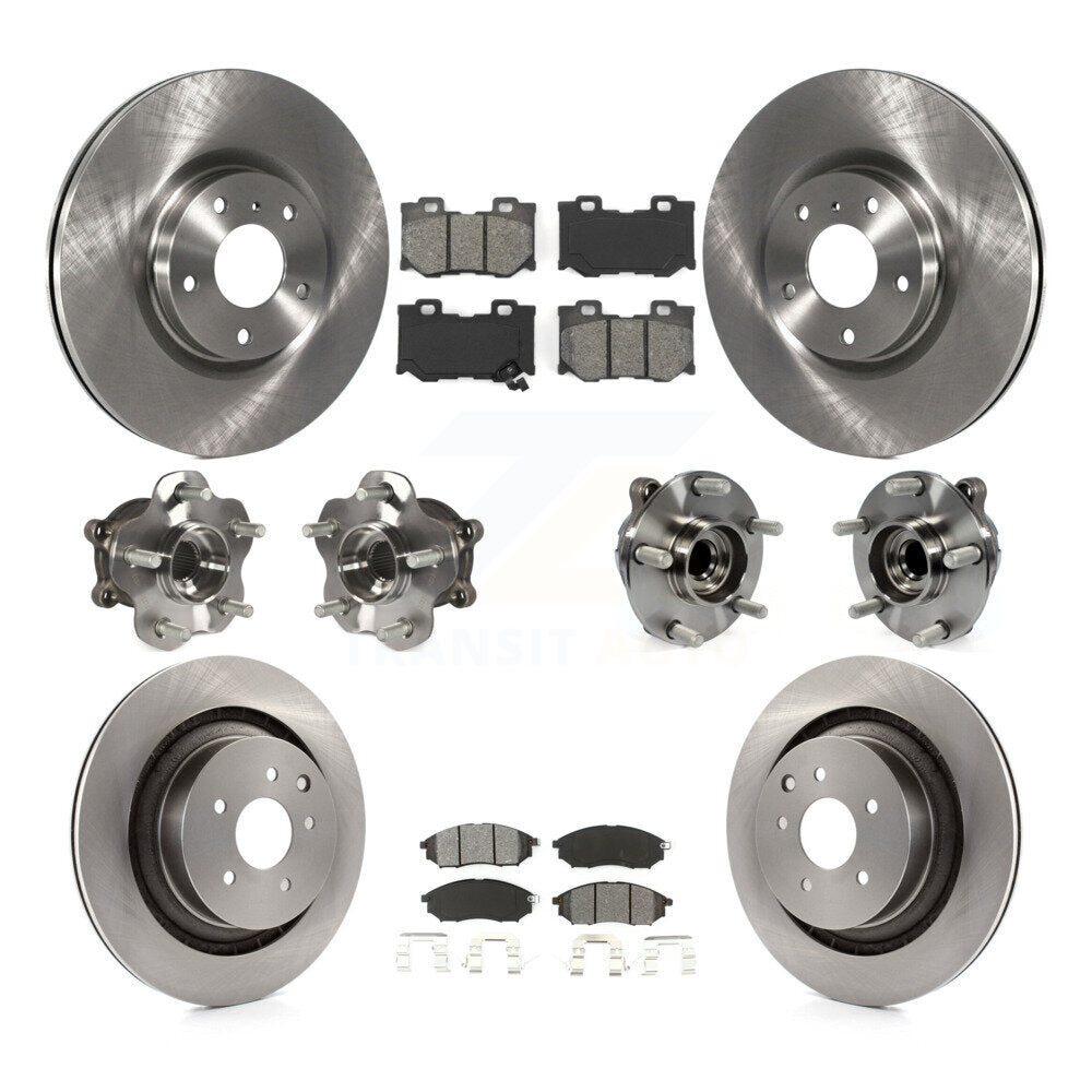Kit de rotors et plaquettes de frein à disque, roulements de moyeu avant et arrière (10 pièces) pour Nissan 370Z