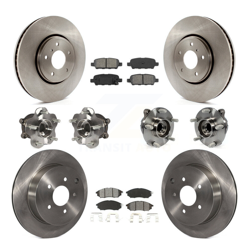 Kit de Rotor et de plaquettes de frein, roulement de moyeu avant et arrière (10 pièces) pour INFINITI FX35 FX37 RW