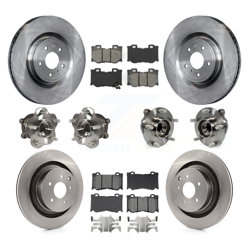 Kit de plaquettes de rotor de frein, roulement de moyeu avant et arrière (10 pièces) pour INFINITI G37 RW 2009 – 2013