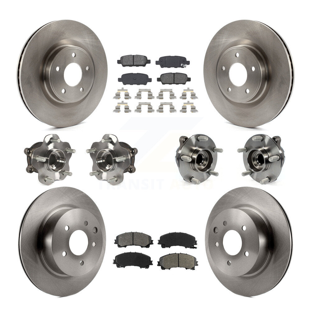 Kit de rotor et plaquettes de frein avec roulement de moyeu avant et arrière (10 pièces) pour INFINITI QX50 RW 16-17
