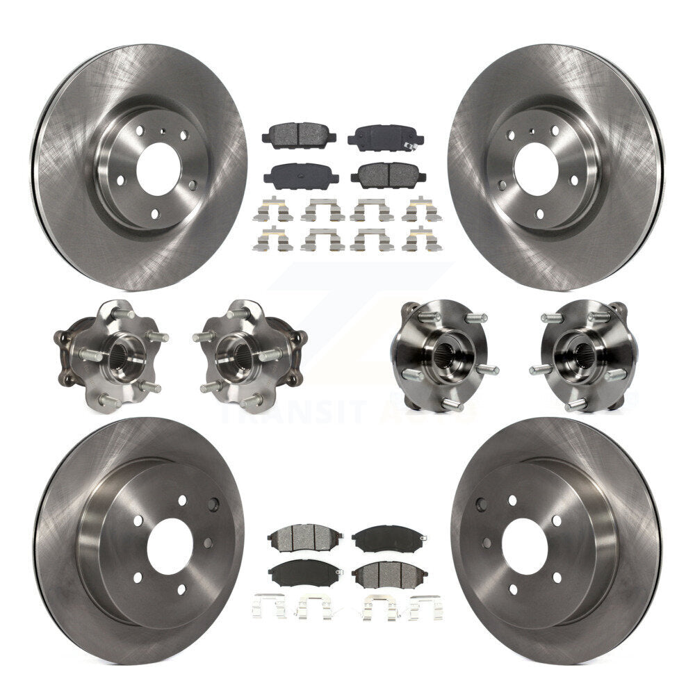 Kit de rotors et plaquettes de frein avec roulement de moyeu avant et arrière (10 pièces) pour INFINITI QX70 AW 15-17
