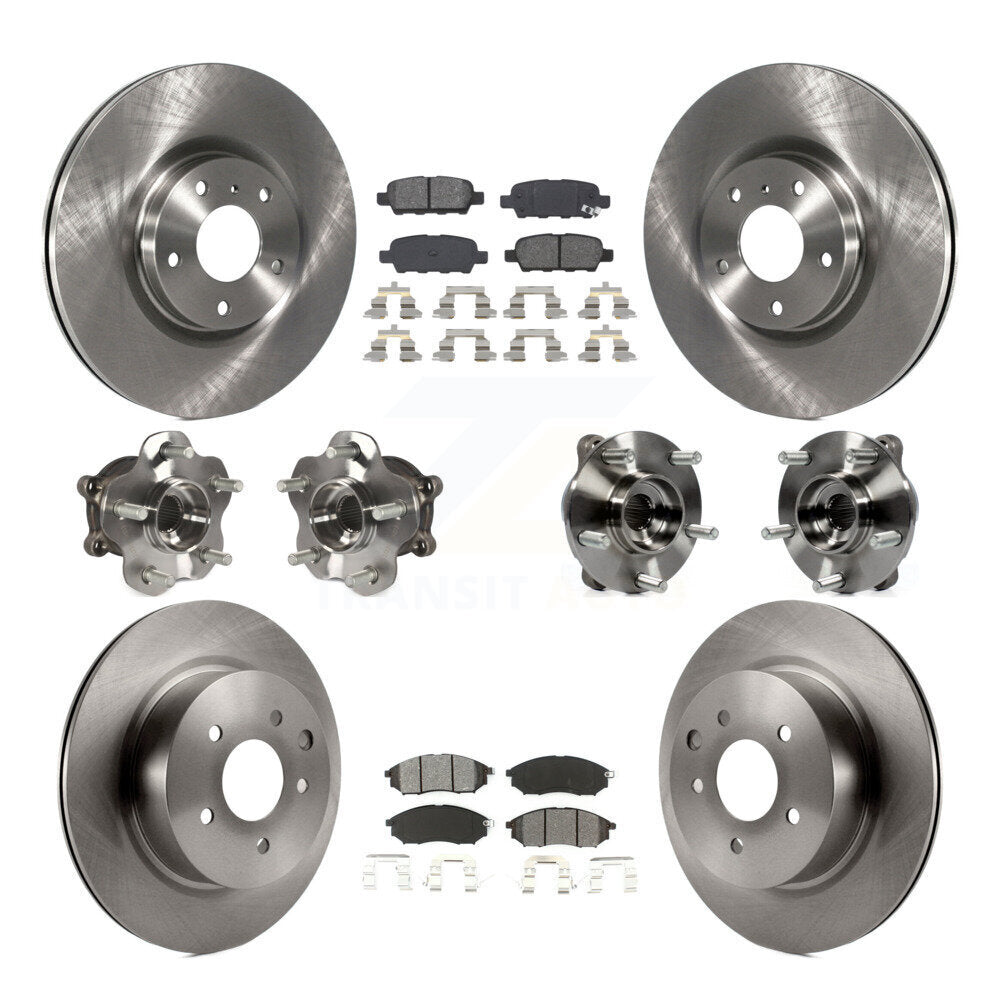 Kit de plaquettes de Rotor de frein, roulement de moyeu avant et arrière (10 pièces) pour INFINITI G37 EX35 QX50 G2