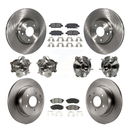 Kit de plaquettes de Rotor de frein, roulement de moyeu avant et arrière (10 pièces) pour INFINITI G37 EX35 QX50 G2