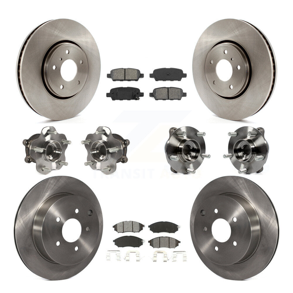 Kit de Rotor et de plaquettes de frein, roulement de moyeu avant et arrière (10 pièces) pour INFINITI FX35 FX37 AW
