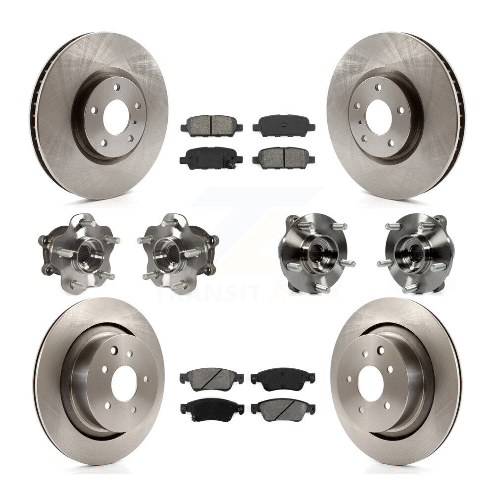 Kit de rotors et plaquettes de frein à disque, roulement de moyeu avant et arrière (10 pièces) pour INFINITI G35 Q6
