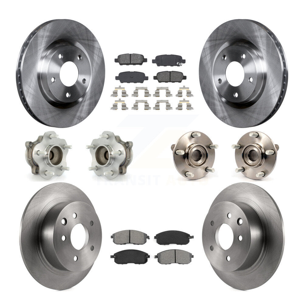 Kit de rotors et plaquettes de frein à disque, roulements de moyeu avant et arrière (10 pièces) pour Nissan Sentra