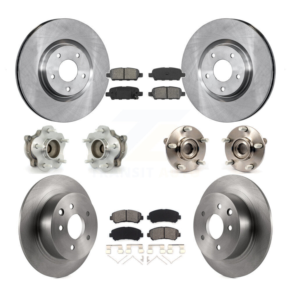 Kit de rotors et plaquettes de frein à disque, roulements de moyeu avant et arrière (10 pièces) pour Nissan Sentra