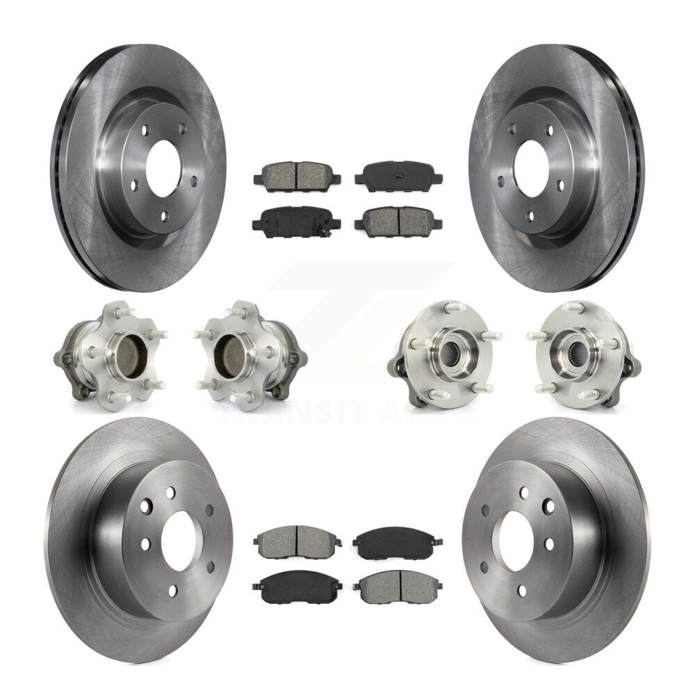 Kit de rotors et plaquettes de frein à disque, roulements de moyeu avant et arrière (10 pièces) pour Nissan Altima