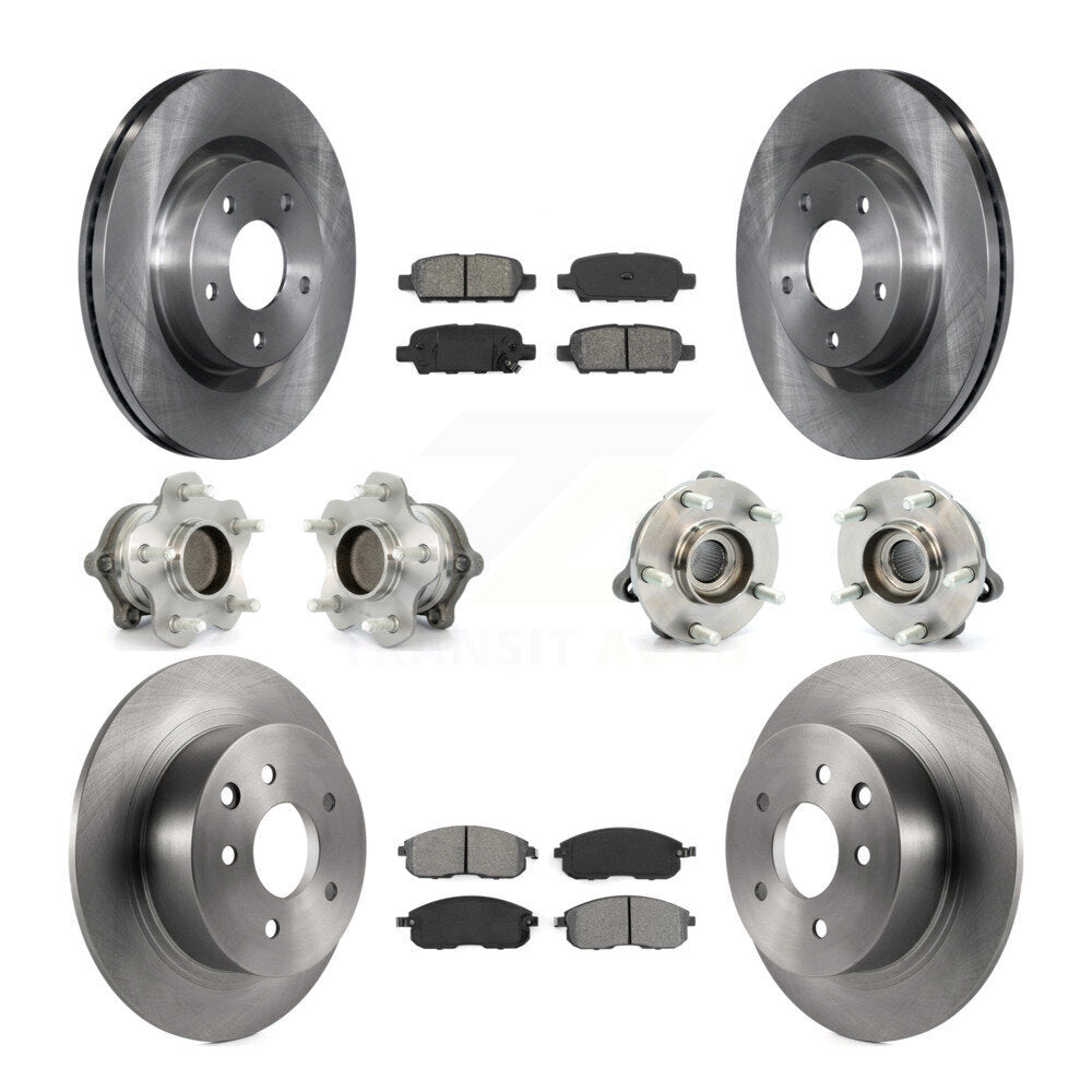 Kit de rotors et plaquettes de frein à disque, roulements de moyeu avant et arrière (10 pièces) pour Nissan Altima
