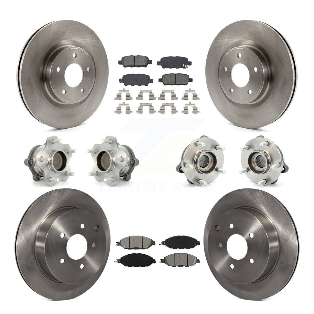 Kit de Rotor et de plaquettes de frein, roulement de moyeu avant et arrière (10 pièces) pour Nissan Pathfinder Muran