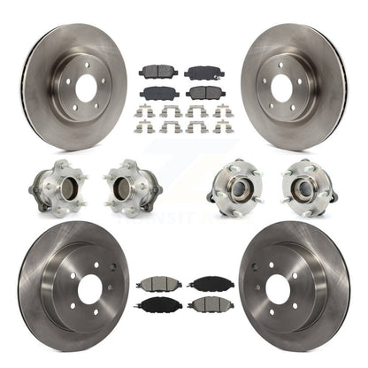 Kit de Rotor et de plaquettes de frein, roulement de moyeu avant et arrière (10 pièces) pour Nissan Pathfinder Muran