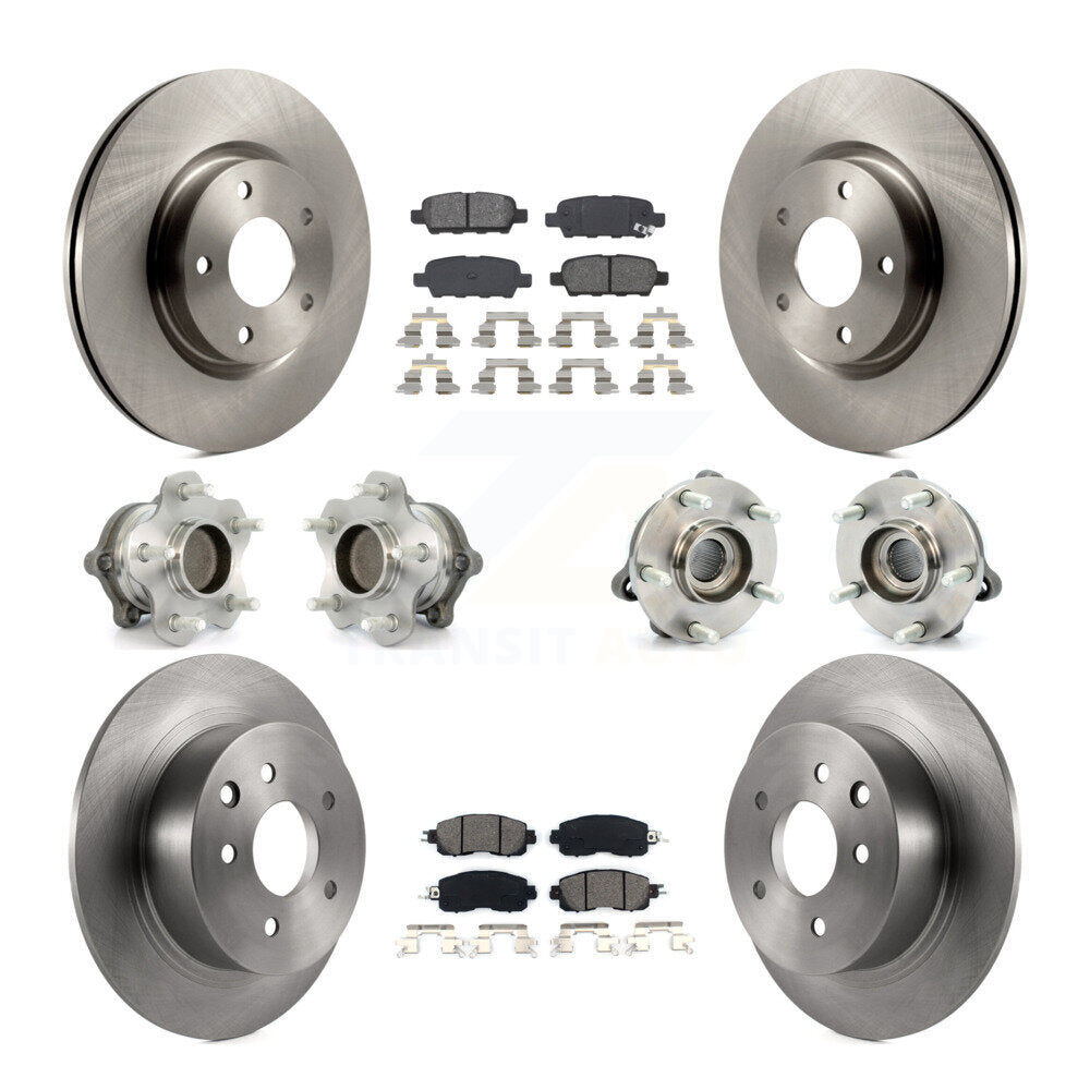 Kit de rotors et plaquettes de frein à disque, roulements de moyeu avant et arrière (10 pièces) pour Nissan Altima