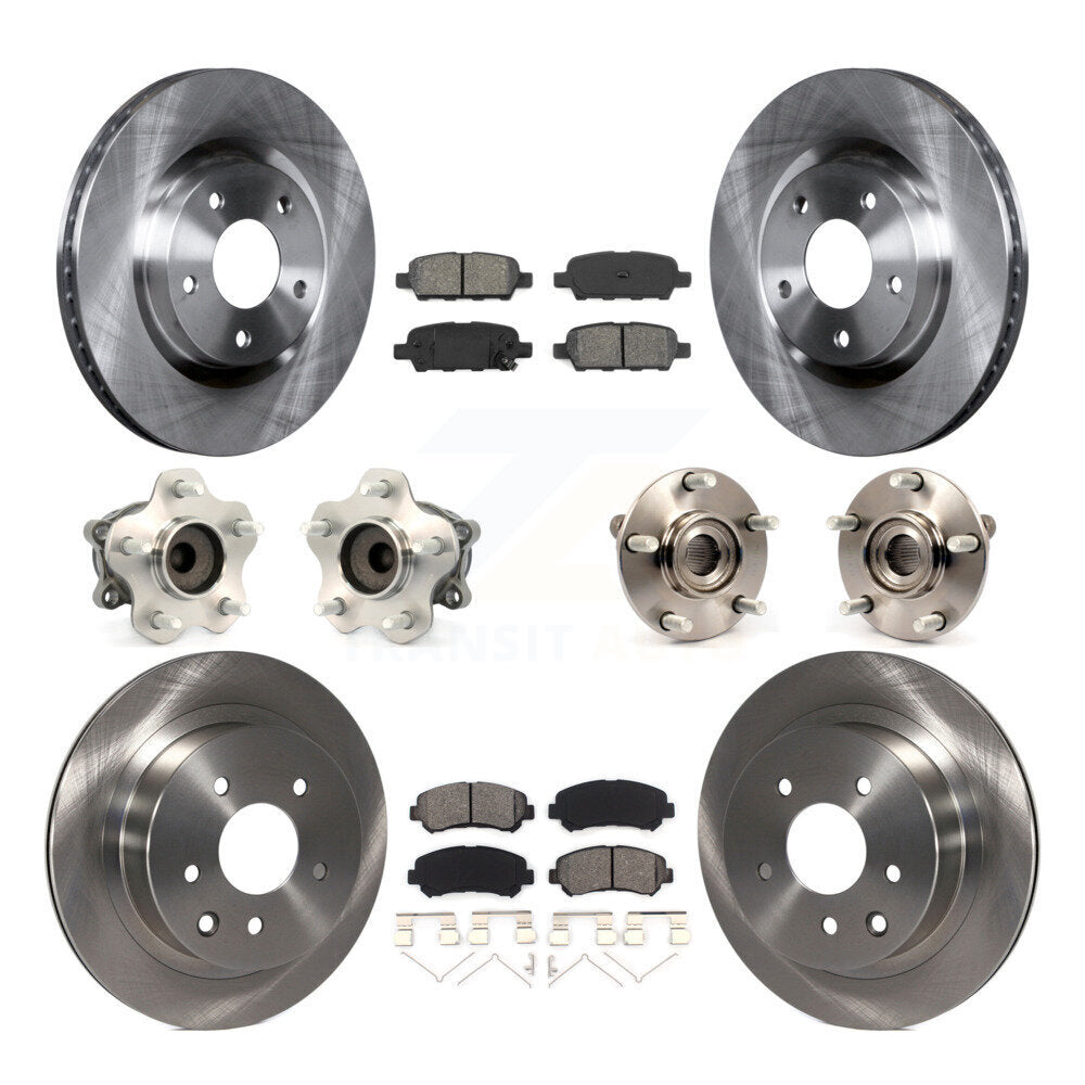 Kit de rotors et plaquettes de frein, roulement de moyeu avant et arrière (10 pièces) pour Nissan Rogue Select FW