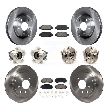 Kit de rotors et plaquettes de frein, roulement de moyeu avant et arrière (10 pièces) pour Nissan Rogue Select FW